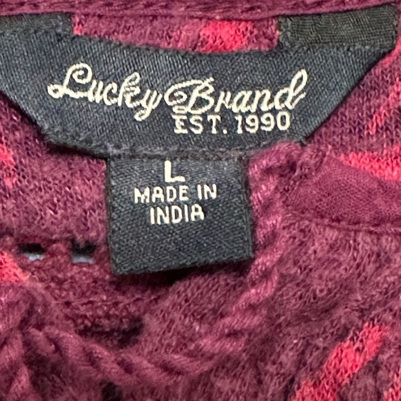 Lucky Brand Short Sleeve Floral Print Boxy Peasant Top Large - Picture 3 of 13